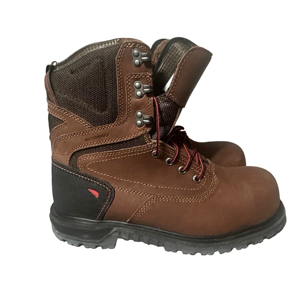 Red Wing 3554 Work‎ Boots Mens 8.5 Brown Solid Waterproof Composite Toe Modern